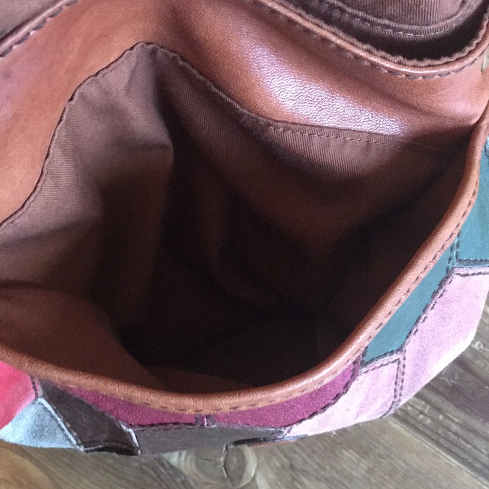 Fossil Vintage Leather Boho Patchwork Crossbody - image 8